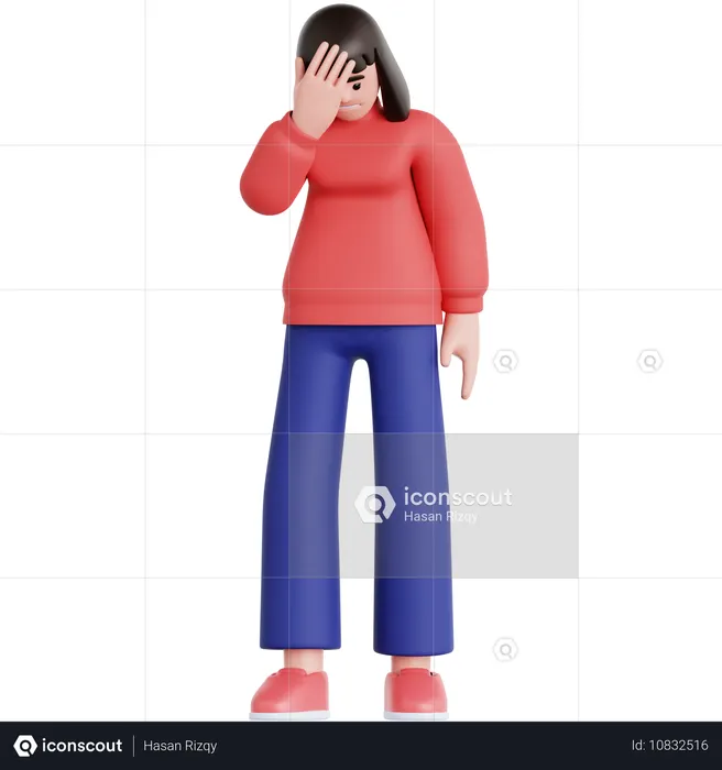 Woman Frustated  3D Illustration
