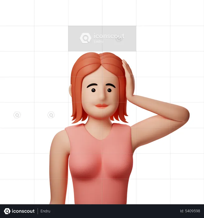 Woman getting confused  3D Illustration