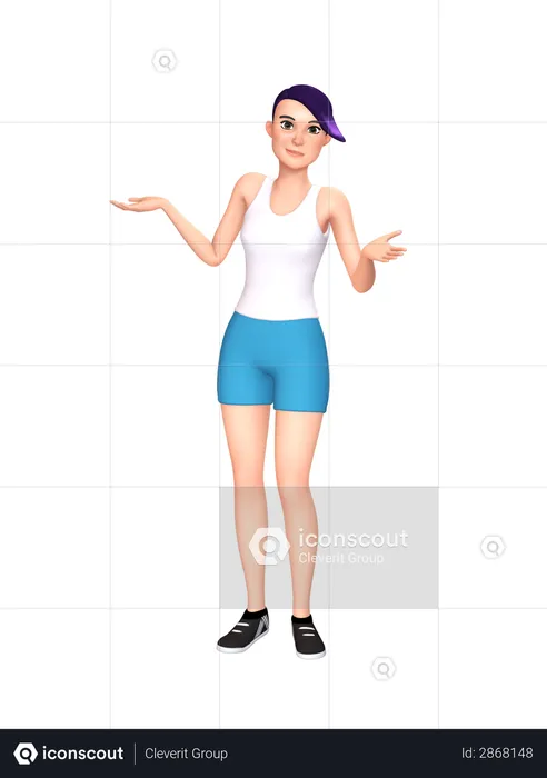 Woman giving expression  3D Illustration