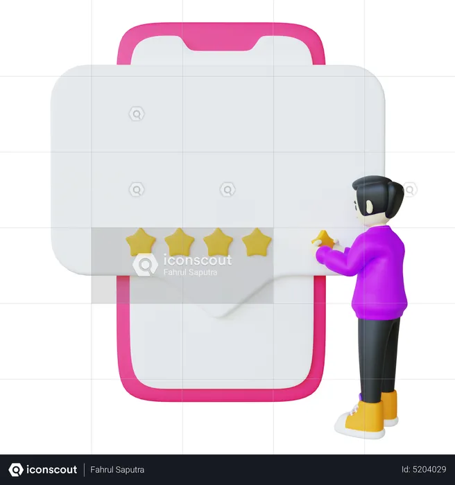 Woman Giving Five Stars Review  3D Illustration