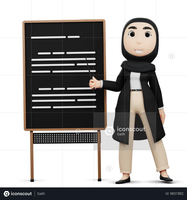 Woman Giving Presentation  3D Illustration