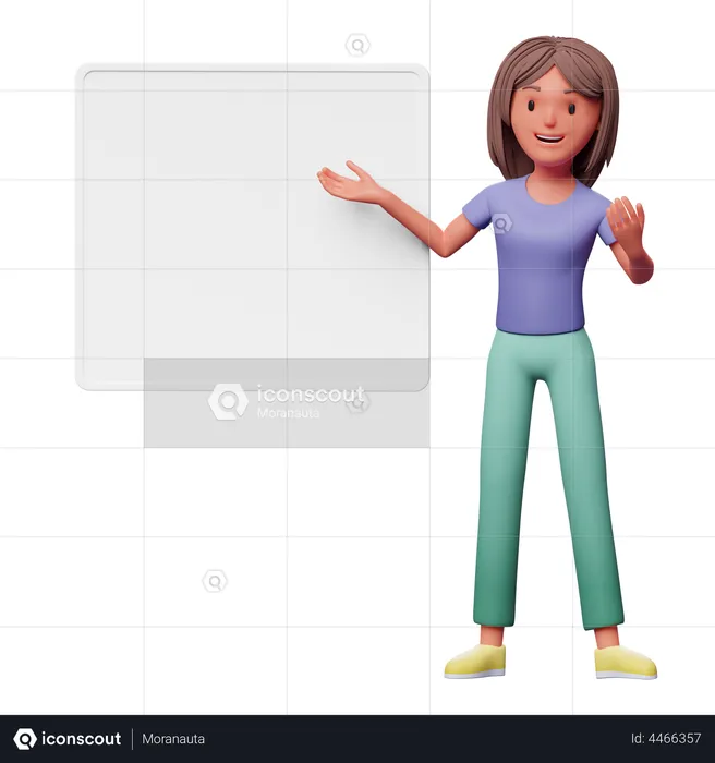 Woman giving presentation  3D Illustration