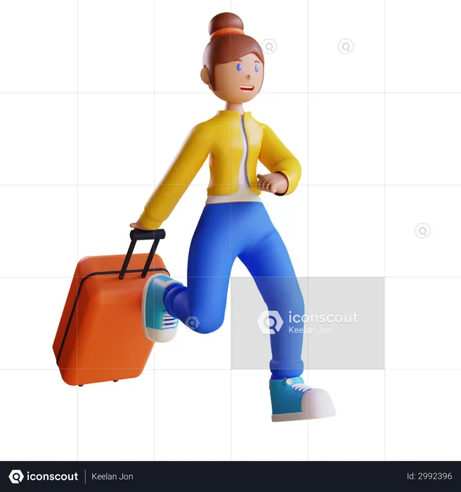 Woman going on vacation  3D Illustration