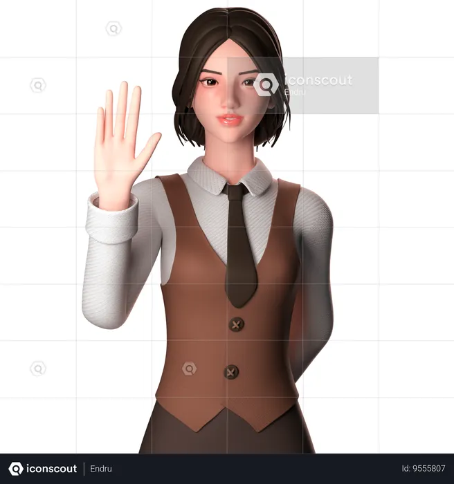 Woman Hands Are Raised Up  3D Illustration