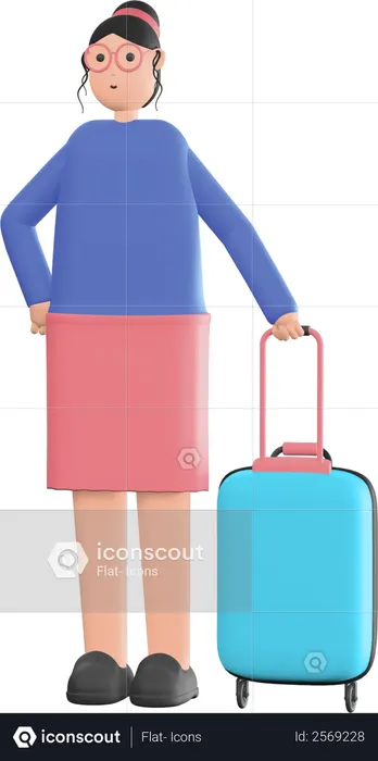 Woman holding bag 3D Illustration