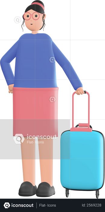 Woman holding bag 3D Illustration