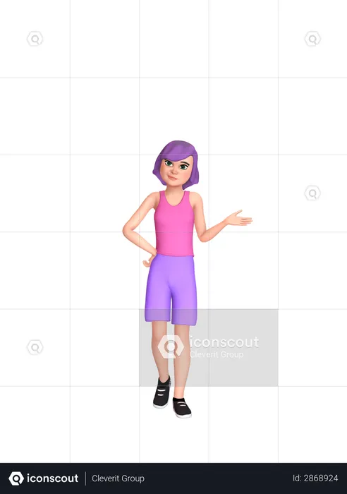 Woman indicating something  3D Illustration