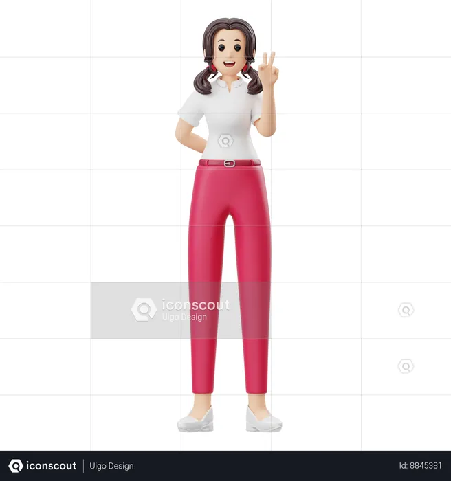Woman Is Saying Hello  3D Illustration