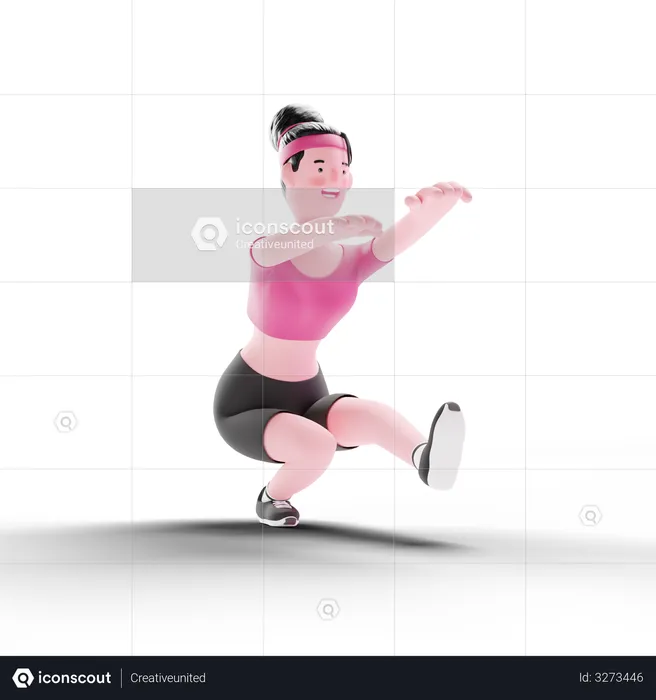 Woman Leg Exercise  3D Illustration