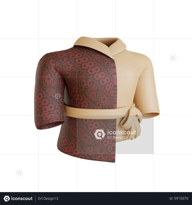 Woman Modern Batik Suit  3D Icon