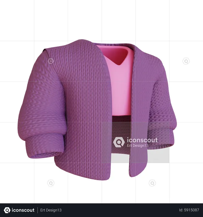 Woman Outer Cardigan  3D Icon