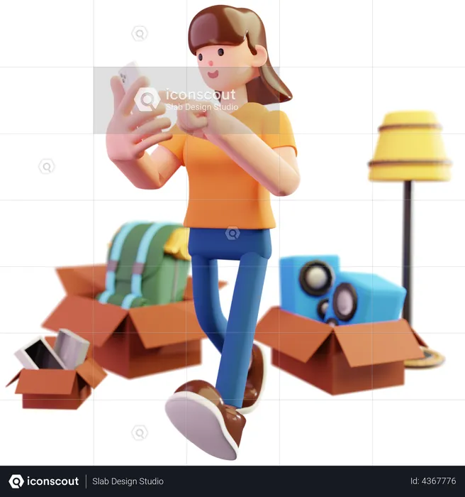 Woman planning for Travel  3D Illustration