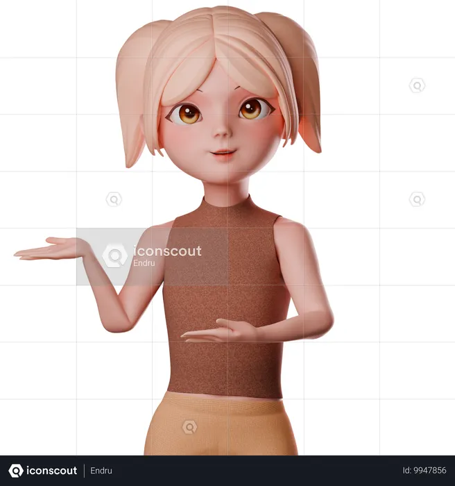 Woman Pointing  3D Illustration