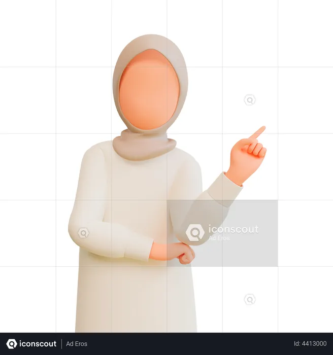Woman Pointing Fingers  3D Illustration