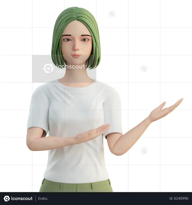 Woman presenting something  3D Illustration