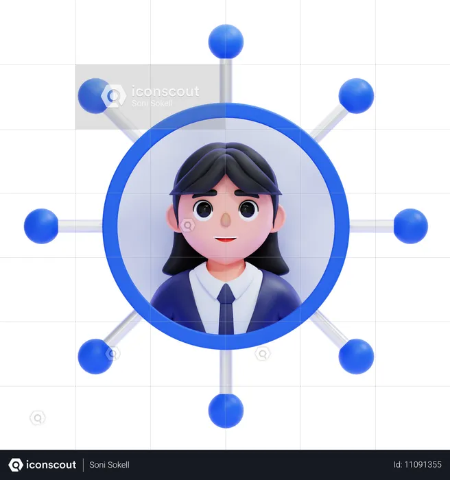 女性の熟練度  3D Icon