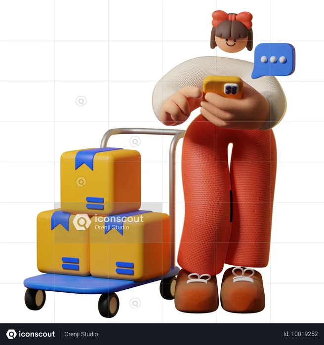 Woman Ready for Making Deliveries  3D Illustration