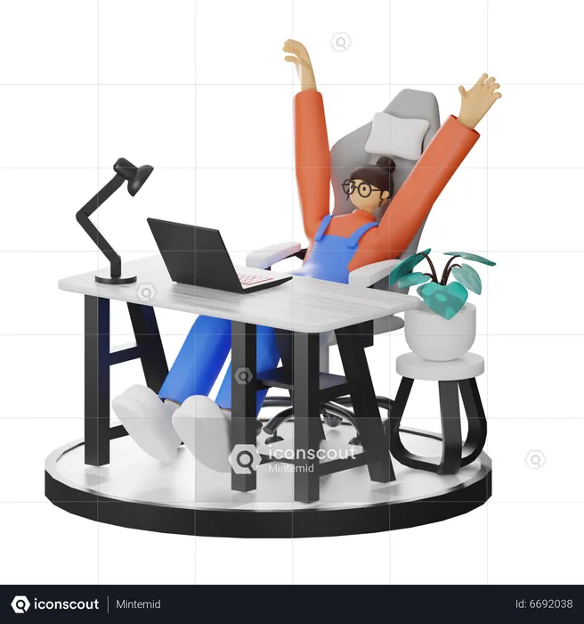 Woman relaxing after work  3D Illustration