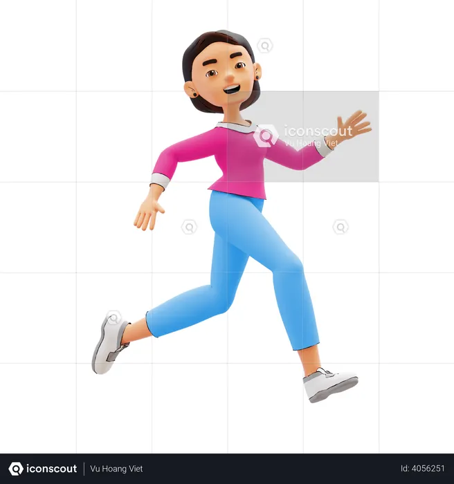 Woman indicating something 3D Illustration download in PNG, OBJ or