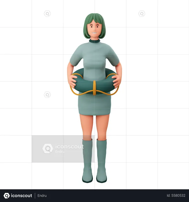 Woman Safety  3D Illustration
