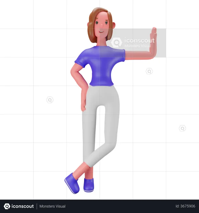 Woman saying hello  3D Illustration