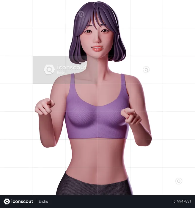 Woman Showing Direction  3D Illustration