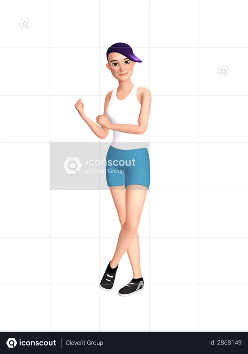 Woman showing his muscle  3D Illustration