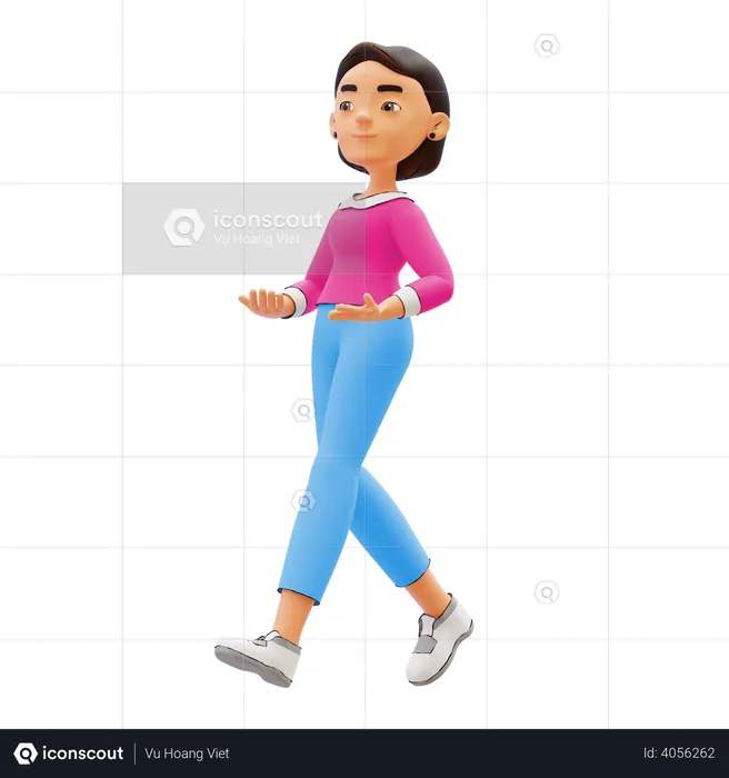 Woman showing something  3D Illustration