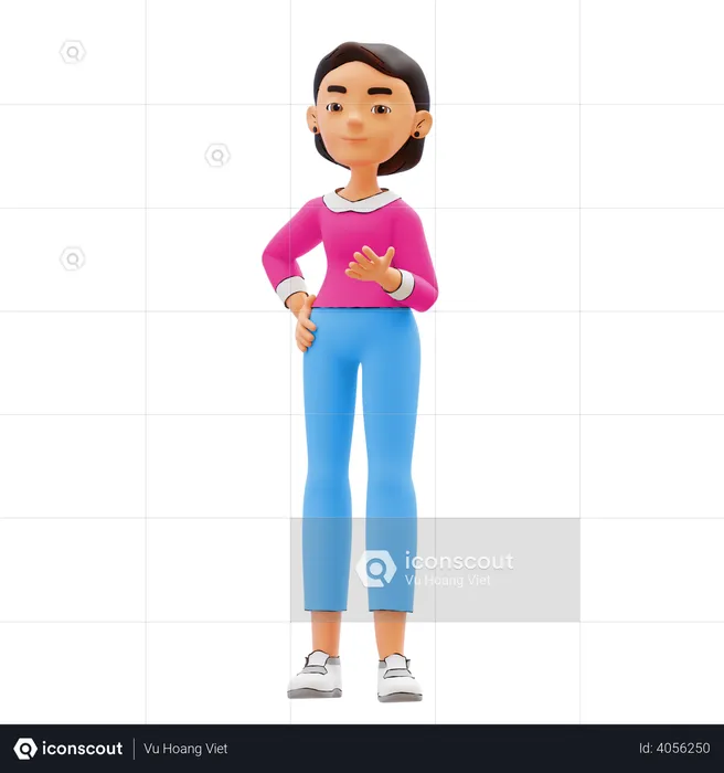 Woman standing  3D Illustration