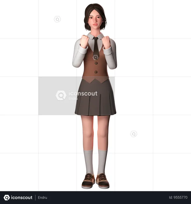 Woman Symbolizing Strength  3D Illustration