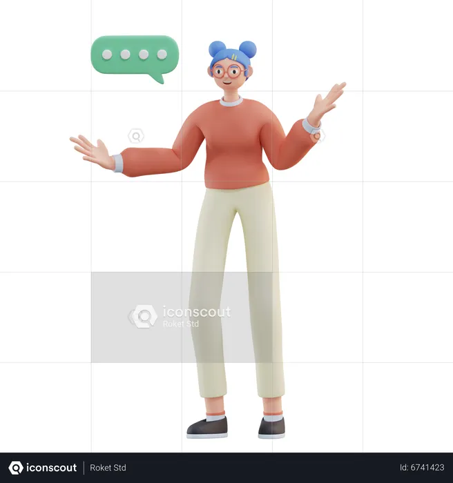 Woman talking  3D Illustration