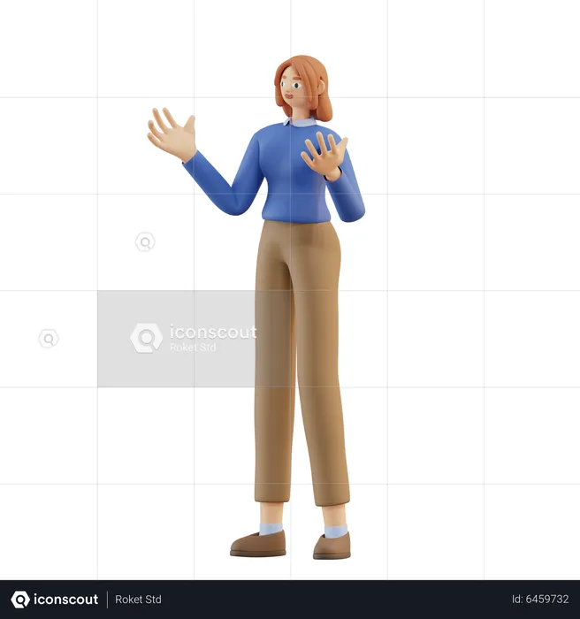 Woman Talking Pose  3D Illustration