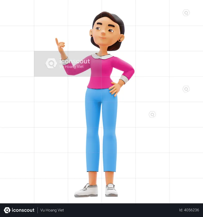 Woman thinking something  3D Illustration