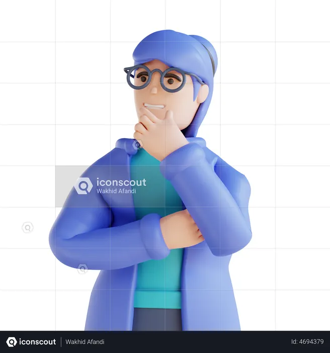 Woman indicating something 3D Illustration download in PNG, OBJ or