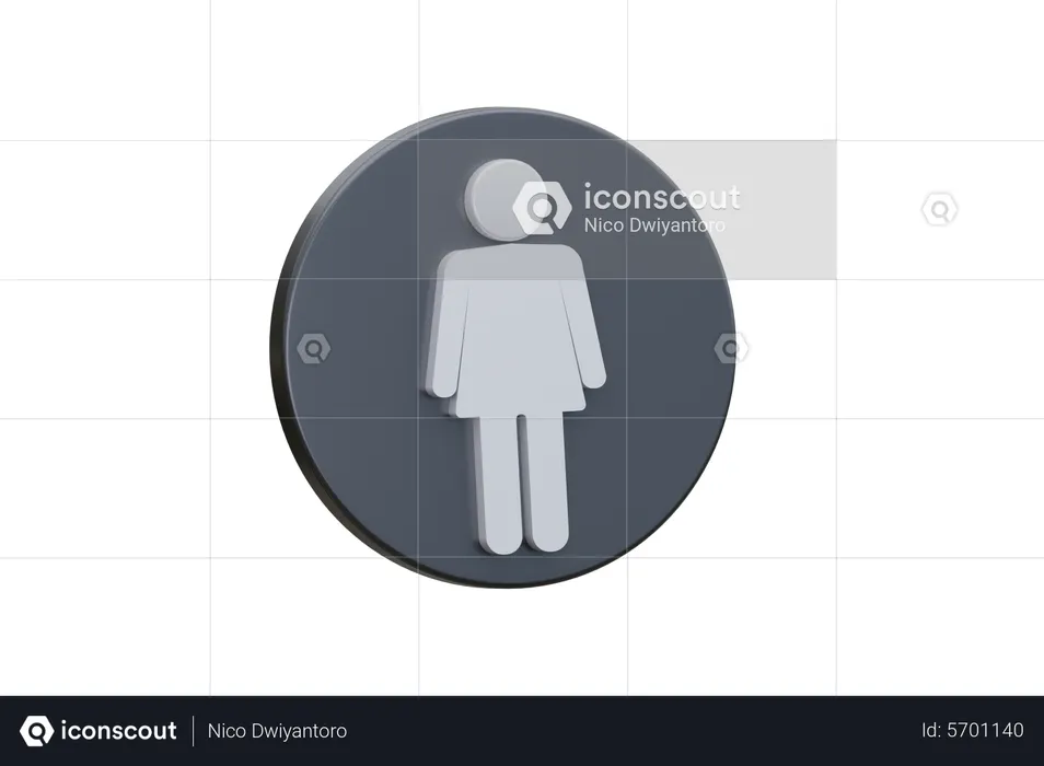 Woman Toilet  3D Icon