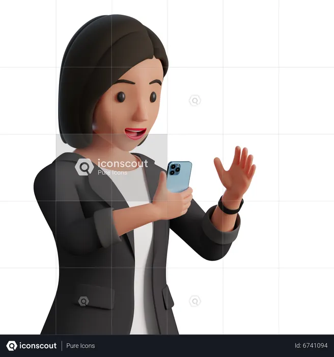 Woman using mobile phone  3D Illustration