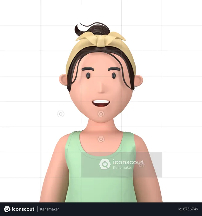 Woman wearing hairband  3D Icon