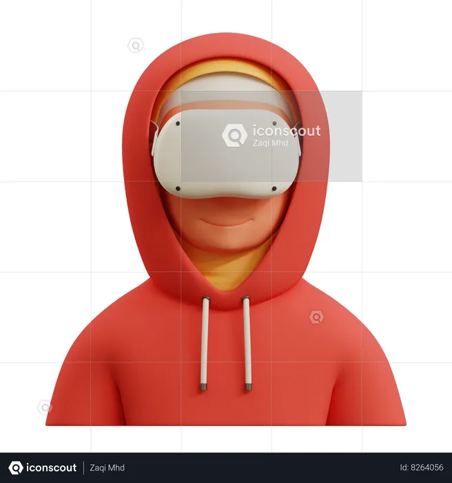 Woman Wearing Hijab With Vr  3D Icon