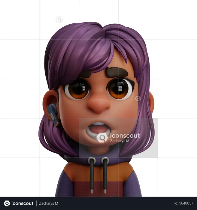 WOMAN WITH AIRPODS  3D Icon