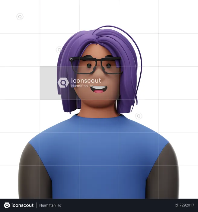 Woman with Glasses  3D Icon