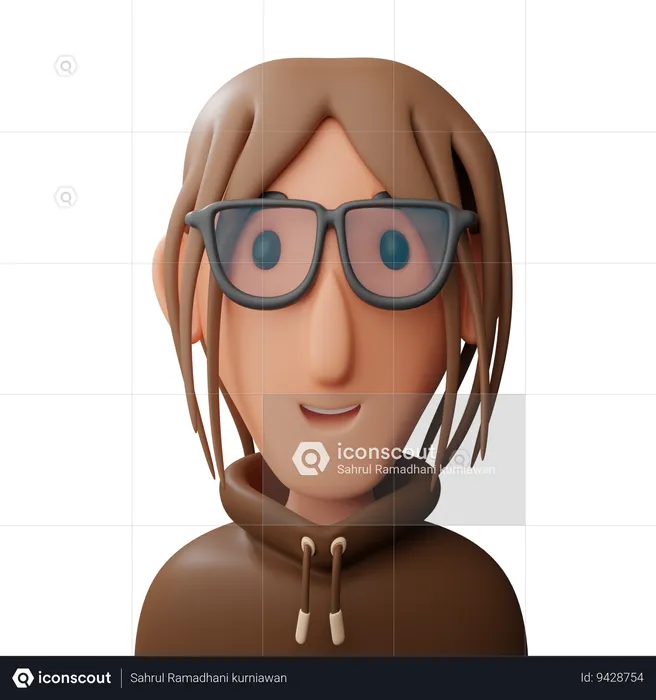 Woman with glassess avatar  3D Icon