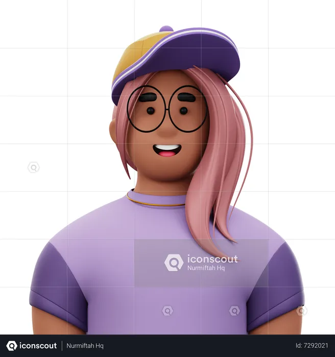 Woman with Hat  3D Icon