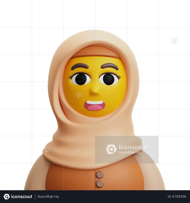 Woman with Hijab  3D Icon