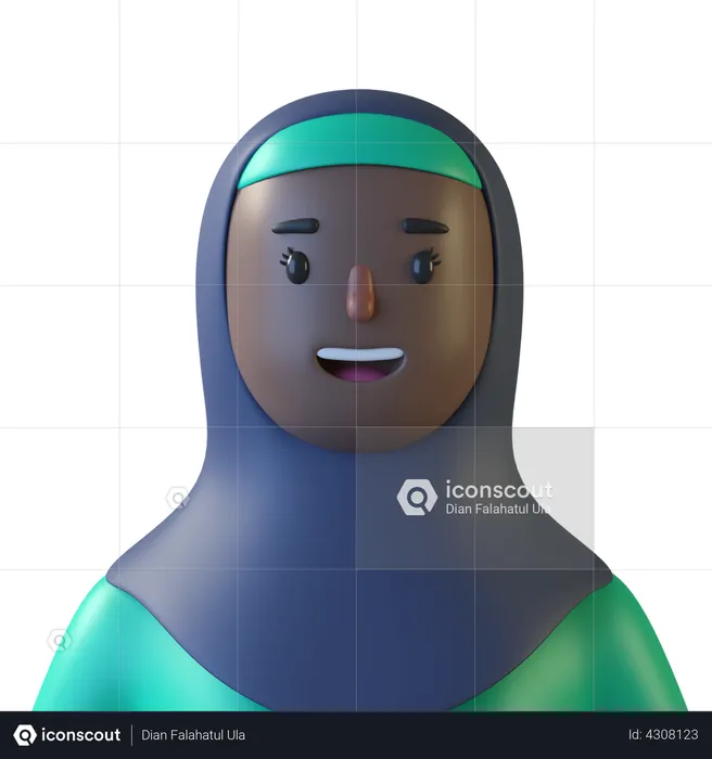 Woman With Hijab  3D Icon
