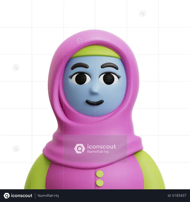 Woman with Hijab  3D Icon