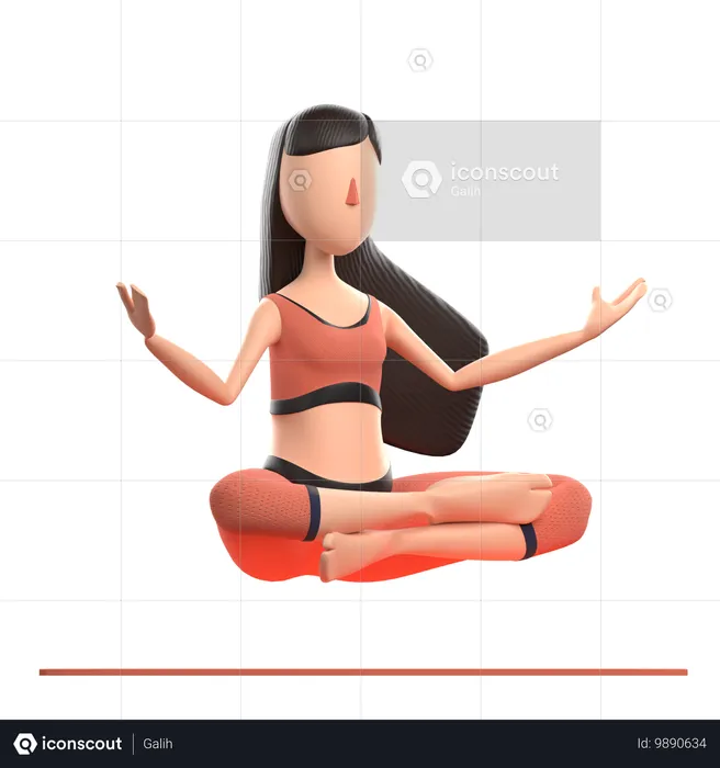 Woman Working Out  3D Illustration