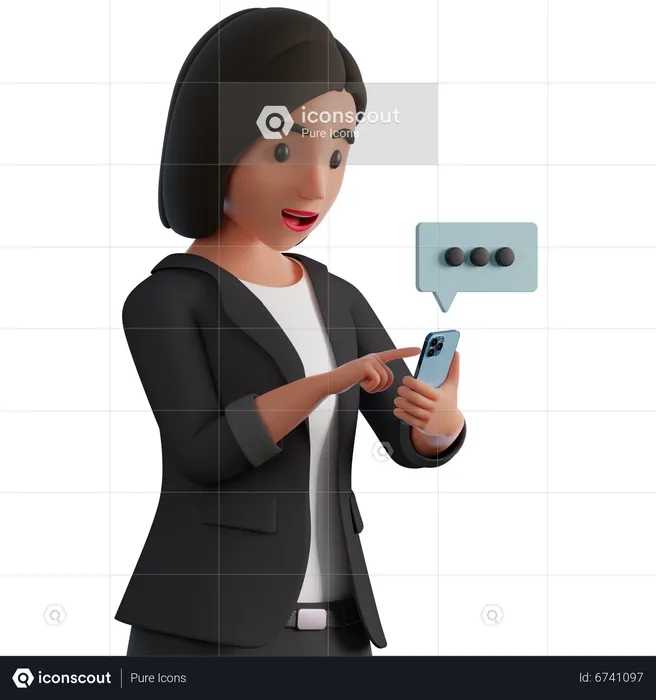 Woman writing the message  3D Illustration