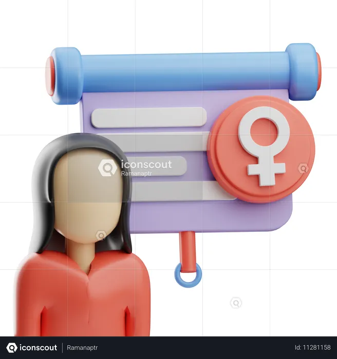 女性の日のプレゼンテーション  3D Icon