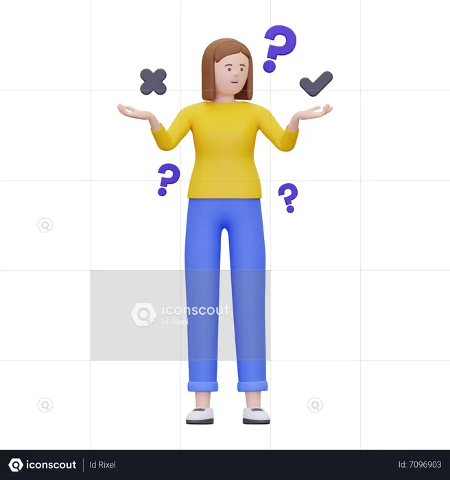 Woman indicating something 3D Illustration download in PNG, OBJ or