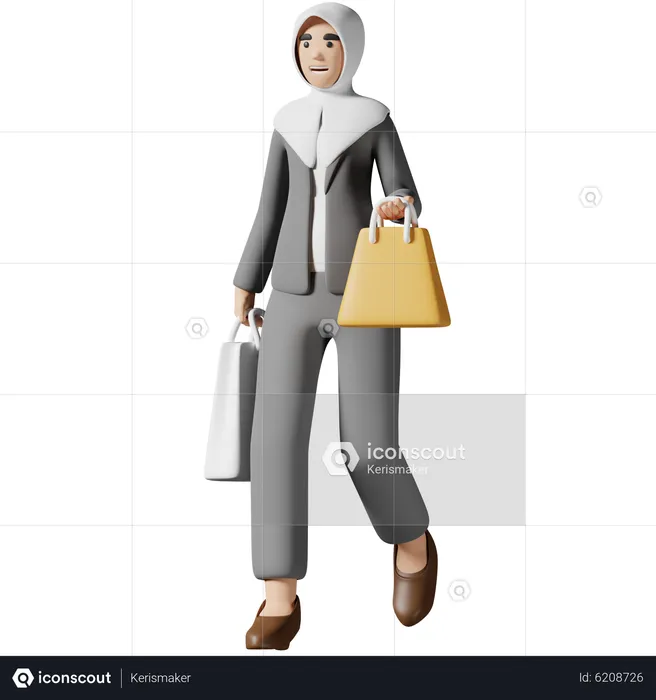 Women shopping  3D Illustration